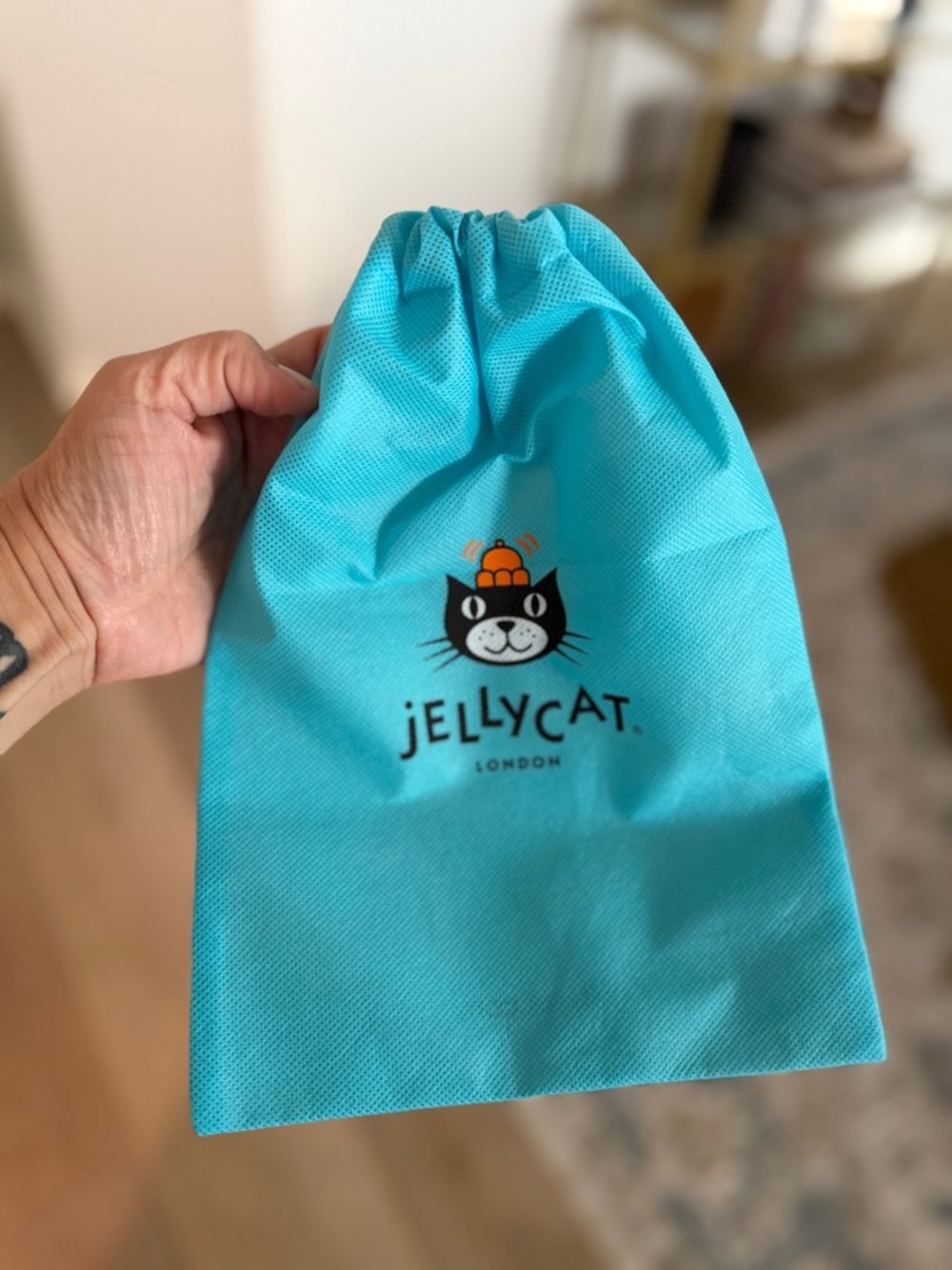 Jellycat Turquoise Drawstring Dust Bag NEW